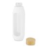 Botella de vidrio borosilicato de 600 ml con agarre de silicona "Tidan" Estándar | Blanco | sin montaje de publicidad | no disponible | no disponible