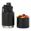 Bidón deportivocon aislamiento de acero inoxidable de 840 ml con certificación RCS "Dupeca" Negro intenso | no disponible
