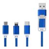 Cable de carga 3 en 1 con entrada doble "Versatile" Azul real