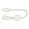Cable 5 en 1 de aluminio y plástico reciclado de 30&nbsp;cm para sincronización de datos y carga rápida de 27&nbsp;W "Alasia" Estándar | Plateado | sin montaje de publicidad | no disponible | no disponible