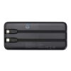 Batería externa de plástico reciclado de 10&nbsp;000&nbsp;mAh y 10&nbsp;W con 2 cables integrados "Adhil" Estándar | Negro intenso | sin montaje de publicidad | no disponible | no disponible