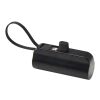 Batería externa tipo-C de plástico reciclado de 5000&nbsp;mAh y 10&nbsp;W con soporte abatible incorporado y cable 2 en 1 "Alnair" Negro intenso
