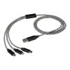 Cable de carga 5 en 1 de aluminio reciclado y RPET de Alphecca Negro