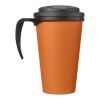 Americano Grande taza 350 ml con tapa antigoteo Naranja-Negro intenso | sin montaje de publicidad | no disponible | no disponible