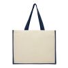Bolsa Tote para compras de lona y yute de 340 g/m² "Varai" Azul marino