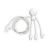 Xoopar Mr. Bio Cable múltiple largo USB-C de 1 metro Blanco | Tampografía 1 color | cara 1 | Ø 23 mm
