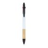 Bolígrafo de 3 colores con empuñadura de bambú Blanco | sin montaje de publicidad | no disponible | no disponible | no disponible