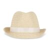 Sombrero de paja vegetal con banda de color Blanco | sin montaje de publicidad | no disponible | no disponible
