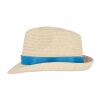 Sombrero de paja vegetal con banda de color Azul / Blanco | sin montaje de publicidad | no disponible | no disponible