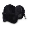 Almohada con antifaz de viaje y funda con cremallera Negro