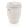 Taza de café reutilizable con tapa de rosca 350ml blanco