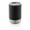 Taza de acero inoxidable reciclado RCS negro | sin montaje de publicidad | no disponible | no disponible