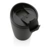 Taza de PP reciclado GRS con tapa abatible negro | sin montaje de publicidad | no disponible | no disponible