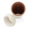 Vaso de plástico reciclado Topl To Go con tapa patentada 360 marron