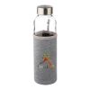 Botella de cristal (500 ml) con funda de neopreno gris