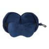 Almohada y antifaz de viaje, de poliéster Leontine azul
