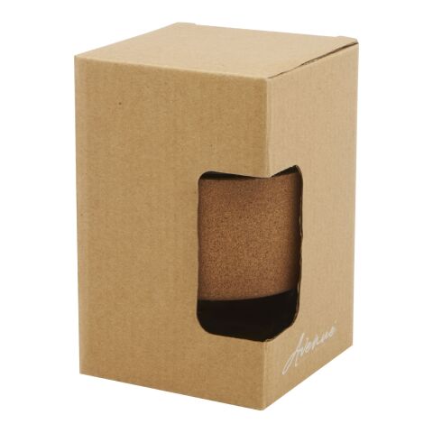 Vaso de vidrio borosilicato de 360 ml con agarre de corcho y tapa de silicona &quot;Lidan&quot; Estándar | Blanco | sin montaje de publicidad | no disponible | no disponible