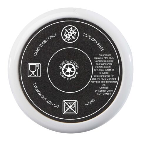 Vaso térmico con pajita de 1200 ml con certificado RCS &quot;Melbourne&quot; Estándar | blanco | sin montaje de publicidad | no disponible | no disponible