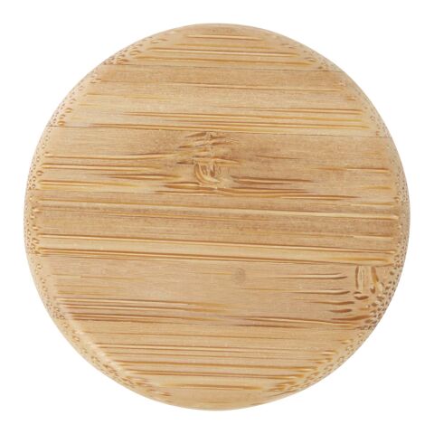 Botella de 500 ml de vidrio sodocálcico mate con tapa de bambú &quot;Lume&quot; Estándar | blanco | sin montaje de publicidad | no disponible | no disponible