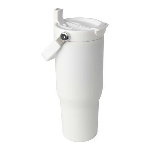 Vaso con aislamiento al vacío de cobre de acero inoxidable reciclado certificado RCS de 900 ml y con tapa de doble función &quot;Bronx&quot; Estándar | blanco | sin montaje de publicidad | no disponible | no disponible