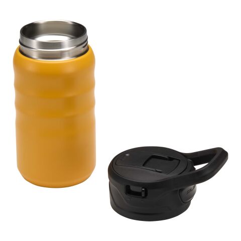 Botella deportiva Knox de 350 ml de acero inoxidable de doble pared reciclado RCS con pajita abatible Amarillo