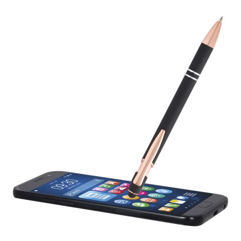 Bolígrafo con acabado en oro rosa "Nanna" Estándar | Negro intenso | sin montaje de publicidad | no disponible | no disponible