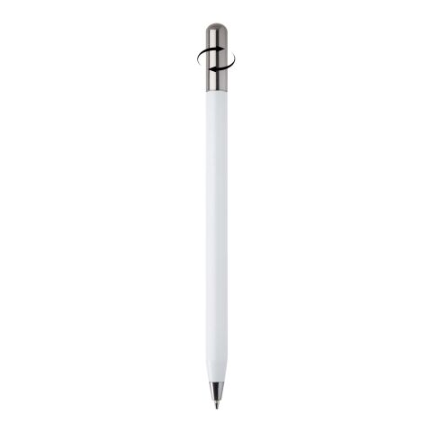 Bolígrafo giratorio SMART de aluminio reciclado (tinta negra) blanco
