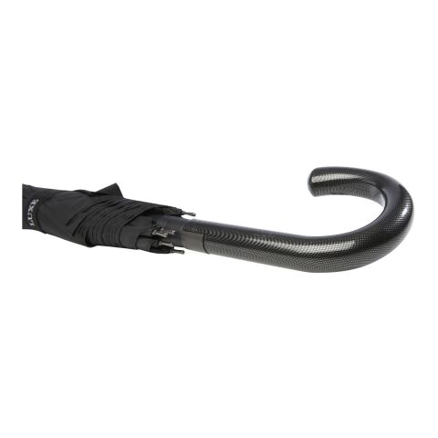 Paraguas de 23&quot; de apertura automática con aspecto de fibra de carbono y mango curvo &quot;Fontana&quot; Estándar | Negro | sin montaje de publicidad | no disponible | no disponible | no disponible