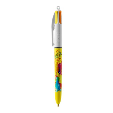 BIC® 4 Colours Sun Blanco-amarillo | Impresión De Pantalla 1 color | Cuerpo-Centrado al Clip | 30.00 mm x 43.00 mm