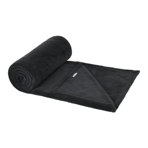 Manta de tejido polar coral de RPET &quot;Lily&quot; Estándar | Negro | sin montaje de publicidad | no disponible | no disponible | no disponible