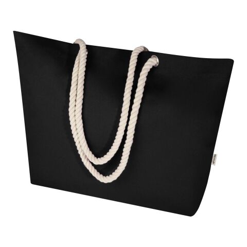 Bolsa Tote de playa de material reciclado GRS de 270 g/m² "Florida" Negro intenso-Negro intenso