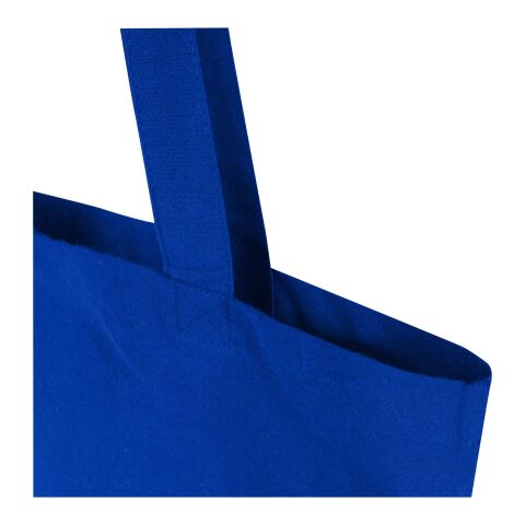 Bolsa Tote de 7 L de algodón reciclado de 140 g/m² con certificado GRS &quot;Madras Blend&quot; Estándar | Azul real | sin montaje de publicidad | no disponible | no disponible | no disponible