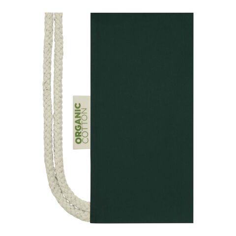 Bolsa con cuerdas de 5&nbsp;l algodón orgánico OCS de 140&nbsp;g/m² "Odisha" Estándar | Verde oscuro | sin montaje de publicidad | no disponible | no disponible | no disponible