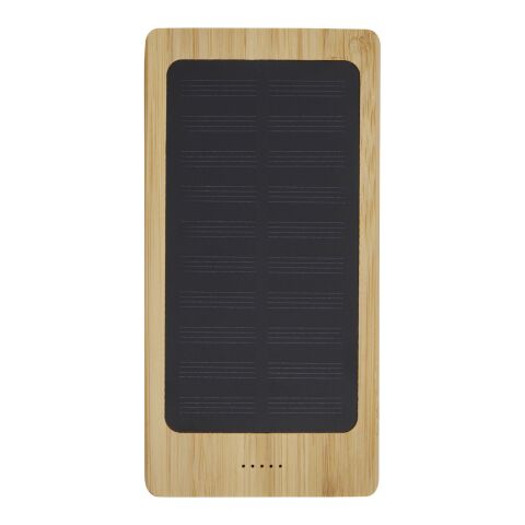 Batería externa solar de bambú de 8000 mAh &quot;Alata&quot; Estándar | Beige | sin montaje de publicidad | no disponible | no disponible