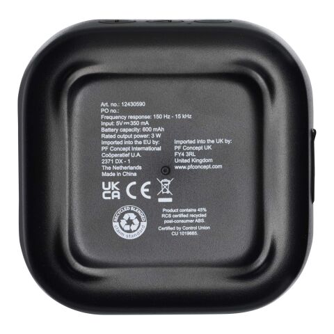 Minialtavoz Bluetooth® de plástico reciclado 2.0 de 3 W con certificación RCS &quot;Stark&quot; Estándar | Negro | sin montaje de publicidad | no disponible | no disponible