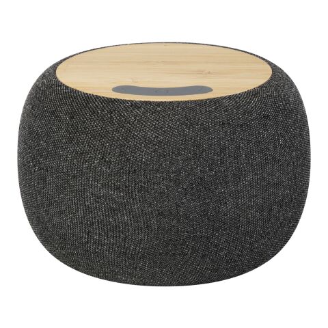 Altavoz de bambú/RPET Bluetooth® y base de carga inalámbrica &quot;Ecofiber&quot; Estándar | Natural-Gris | sin montaje de publicidad | no disponible | no disponible