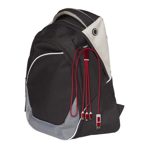 Cable de carga 5 en 1 de aluminio reciclado &quot;Versatile&quot; Estándar | Rojo | sin montaje de publicidad | no disponible | no disponible