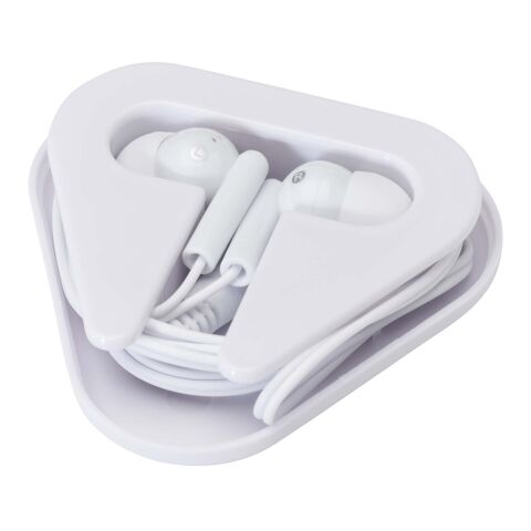 Auriculares con caja de plástico reciclado "Rebel" Estándar | Blanco | sin montaje de publicidad | no disponible | no disponible