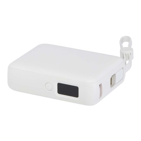 Batería externa para tableta de 10 000 mAh y 35 W con cable tipo C integrado y fabricada con plástico reciclado &quot;Acrux&quot; Estándar | Blanco | sin montaje de publicidad | no disponible | no disponible