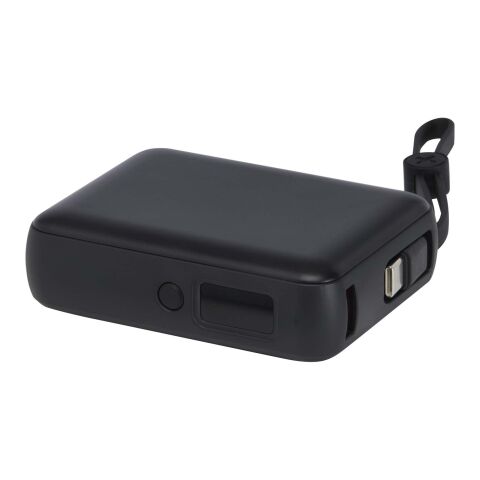 Batería externa para tableta de 10&nbsp;000&nbsp;mAh y 35&nbsp;W con cable tipo C integrado y fabricada con plástico reciclado "Acrux" Estándar | Negro intenso | sin montaje de publicidad | no disponible | no disponible