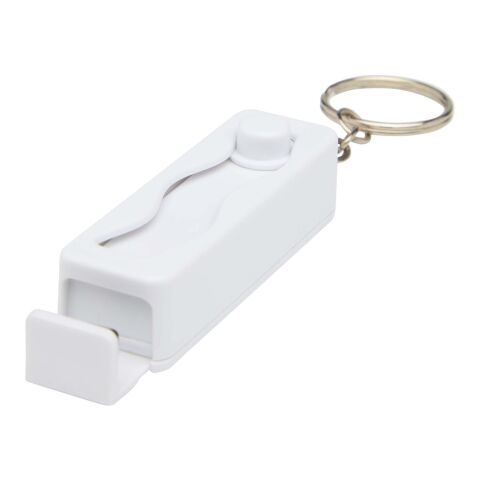 Soporte para teléfono con juguete de plástico reciclado "Aggia" Blanco | sin montaje de publicidad | no disponible | no disponible