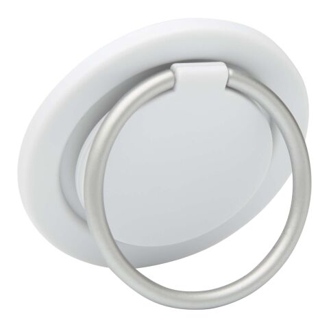 Soporte para teléfono magnético de plástico reciclado con portaanillos &quot;Albali&quot; Estándar | Blanco | sin montaje de publicidad | no disponible | no disponible