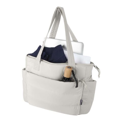 Bolsa Tote para portátil de 15,6" y 18l de material reciclado GRS "Puffer" Estándar | Sandstone | sin montaje de publicidad | no disponible | no disponible | no disponible