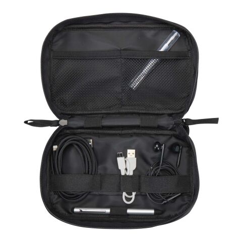 Funda tecnológica de 1l con material reciclado GRS "Resi Plus" Estándar | Negro intenso | sin montaje de publicidad | no disponible | no disponible