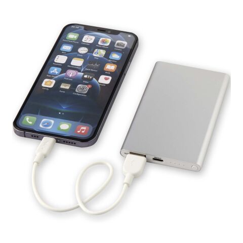 Batería externa de aluminio 4000&nbsp;mAh "Pep" Estándar | Plata | sin montaje de publicidad | no disponible | no disponible