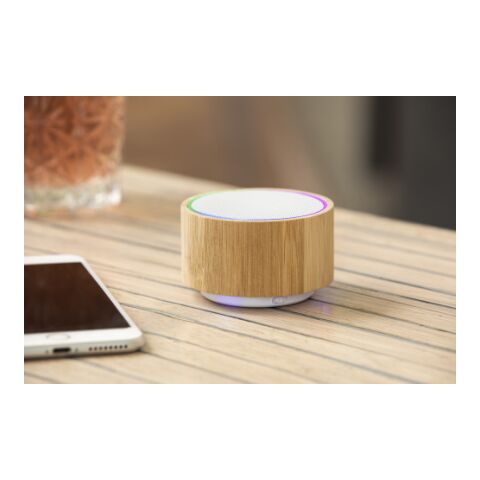 Altavoz inalámbrico de bambú marrón | sin montaje de publicidad | no disponible | no disponible