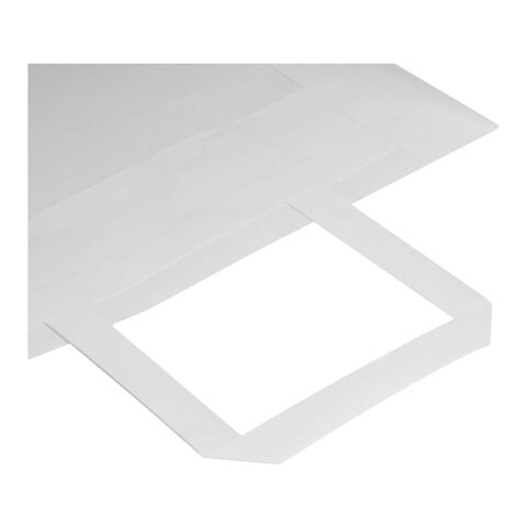 Bolsa de papel de 80&nbsp;g/m2 con asas planas - 25 x 15 x 32&nbsp;cm "Kraft" Blanco | sin montaje de publicidad | no disponible | no disponible