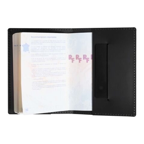 Funda para pasaporte con etiqueta inteligente "SCX.design A13" Negro intenso | sin montaje de publicidad | no disponible | no disponible