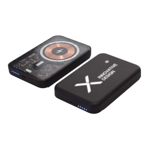 Batería externa magnética SCX.design P41 MagLED de 5000 mAh Negro intenso