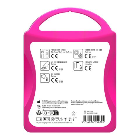 MyKit Primeros Auxilios Magenta transparente | Etiqueta Digital 1 color | frontal | 90 mm x 127 mm